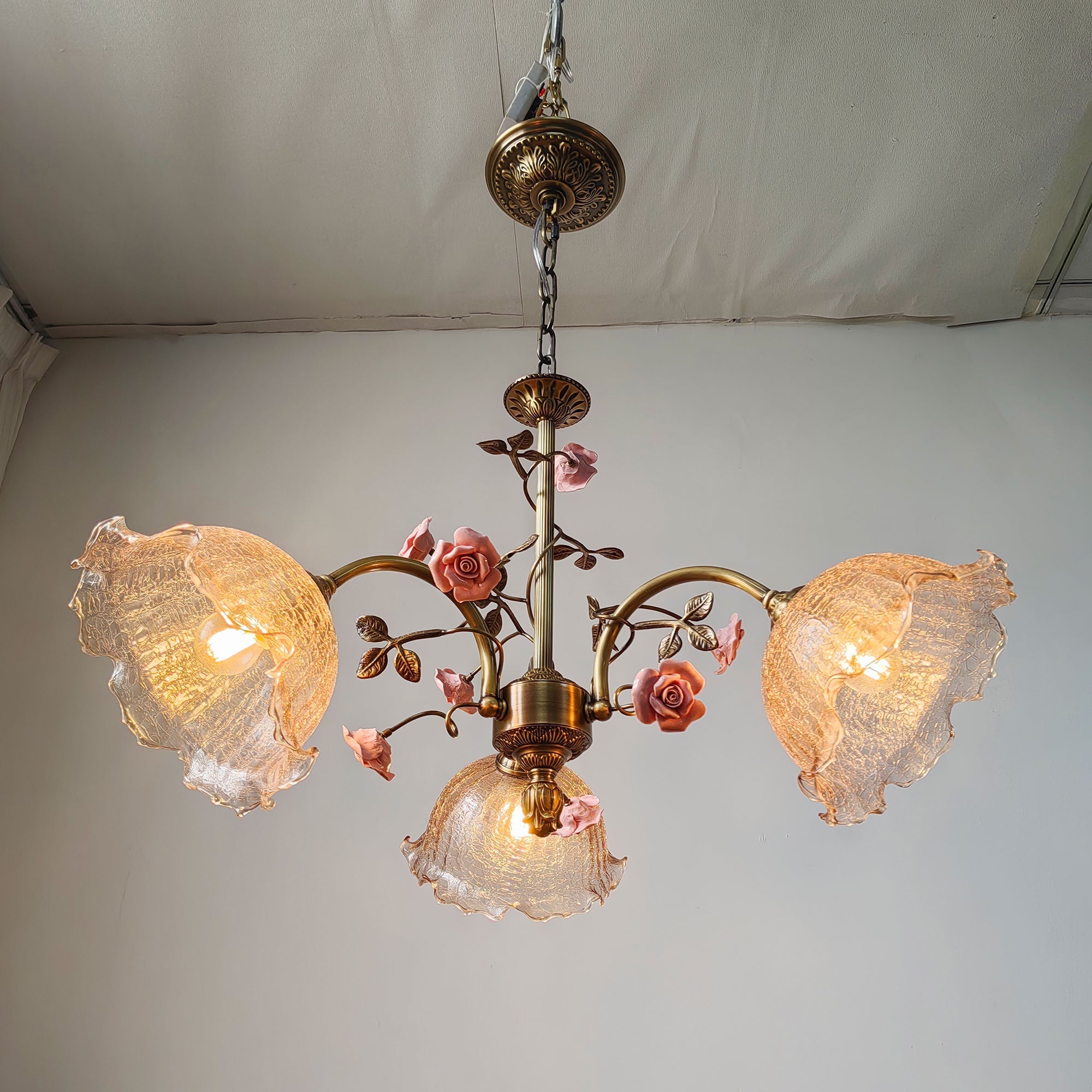 Detail shot of the Model B glass shade for the Serenade Chandelier.
