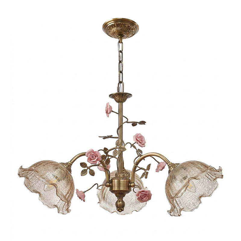 Serenade Chandelier with white glass shades.