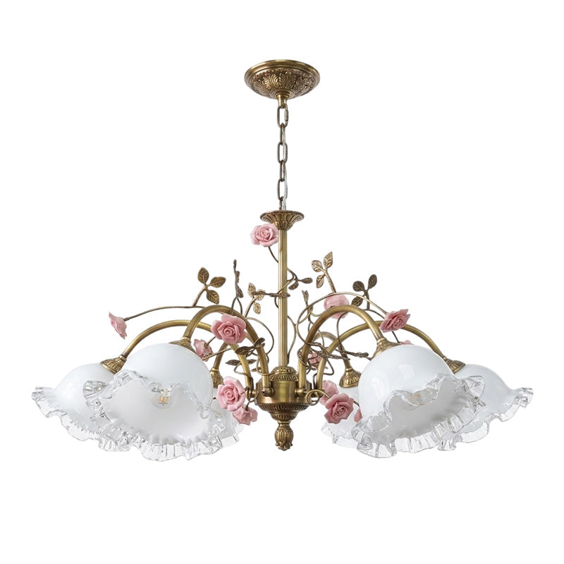Full view of the 6-head Serenade Chandelier.