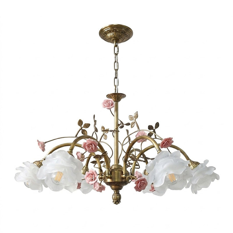Full view of the 3-head Serenade Chandelier.