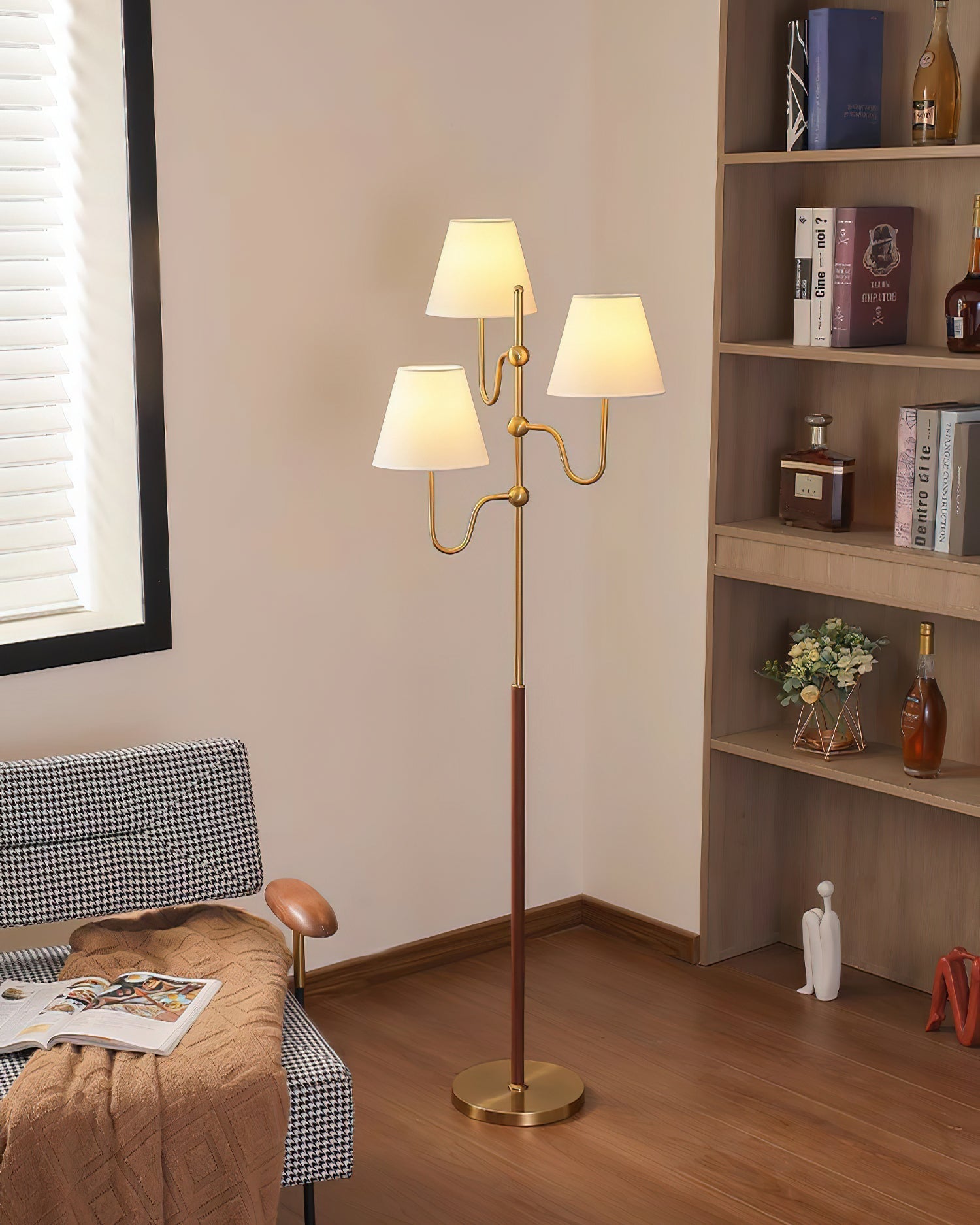 Vevenq Floor Lamp Cloth Shade-Neutral Decor