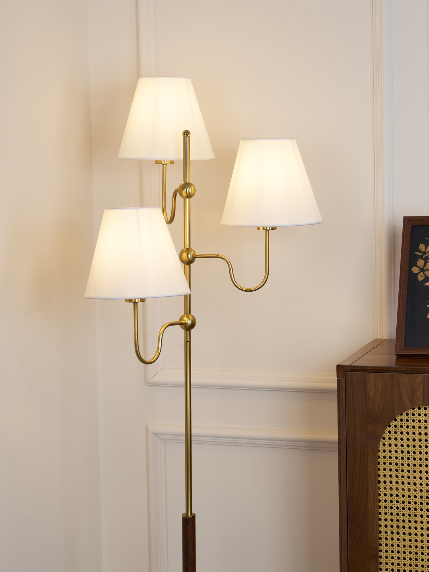Vevenq Floor Lamp Cloth Shade-Neutral Decor
