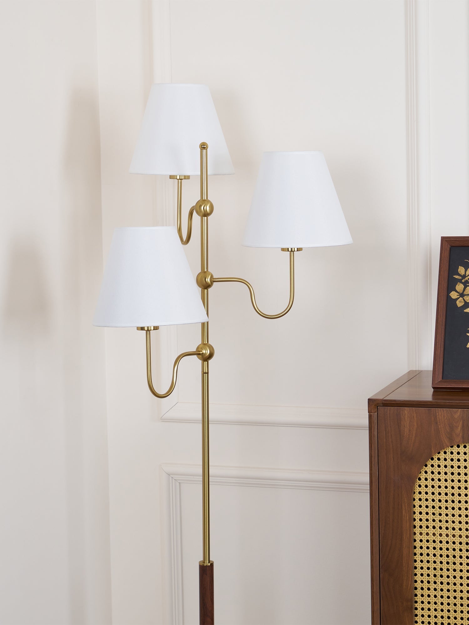 Vevenq Floor Lamp Cloth Shade-Neutral Decor