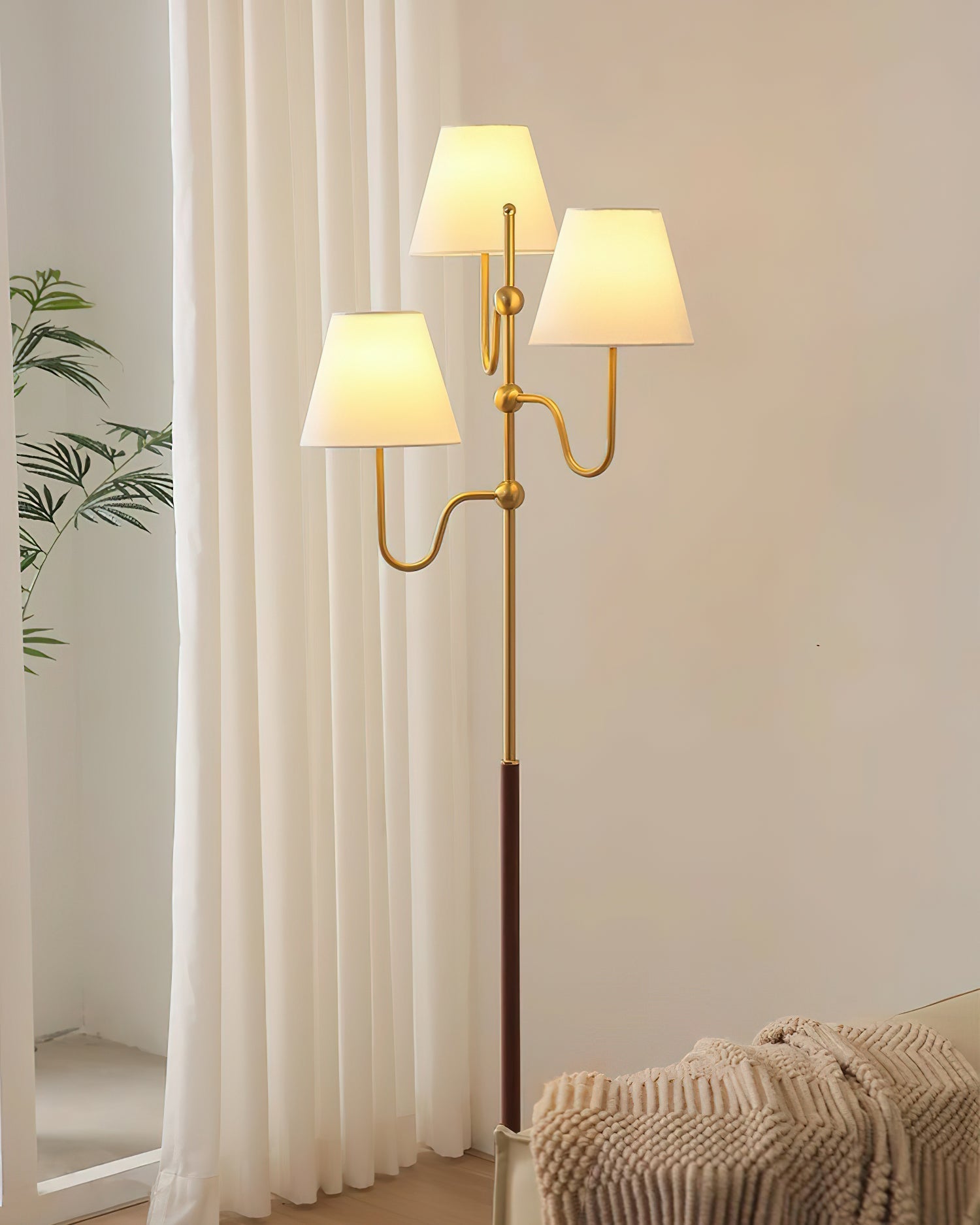 Vevenq Floor Lamp Cloth Shade-Neutral Decor