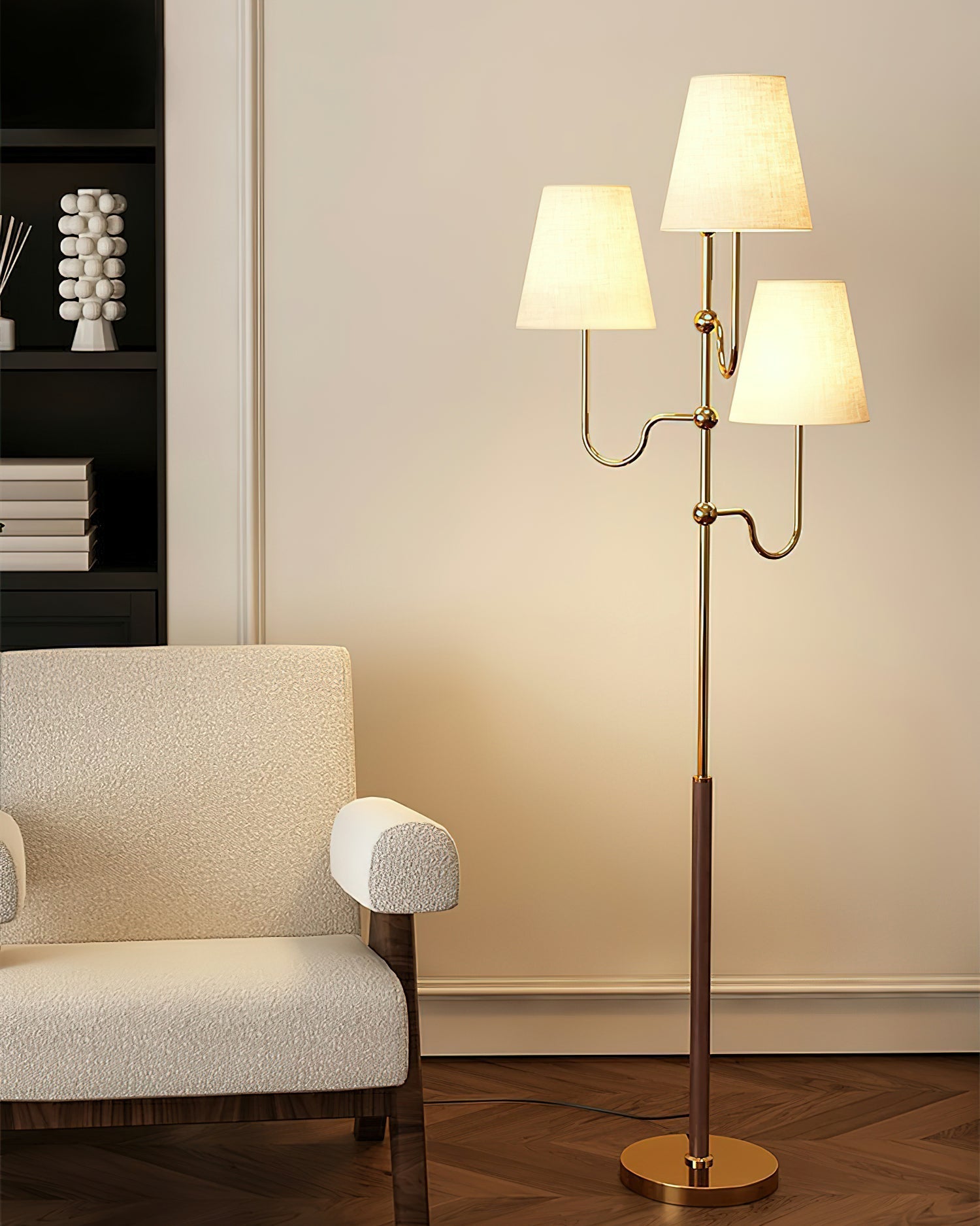 Vevenq Floor Lamp Cloth Shade-Neutral Decor