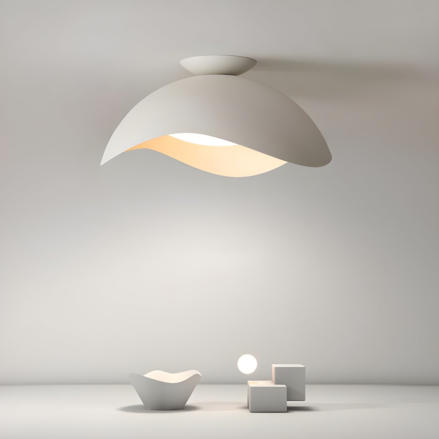 Bivane Nordic Art Wave Ceiling Light-Neutral Decor