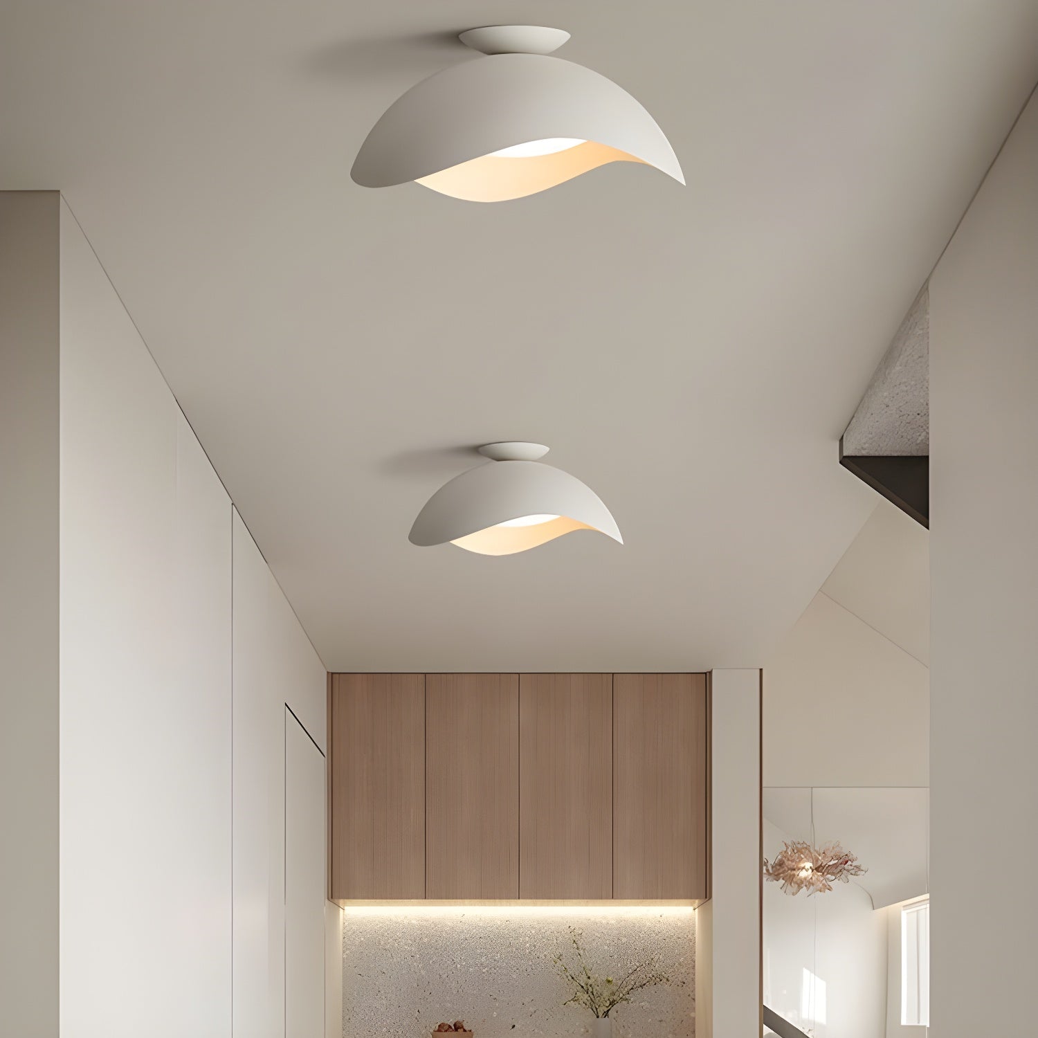 Bivane Nordic Art Wave Ceiling Light-Neutral Decor