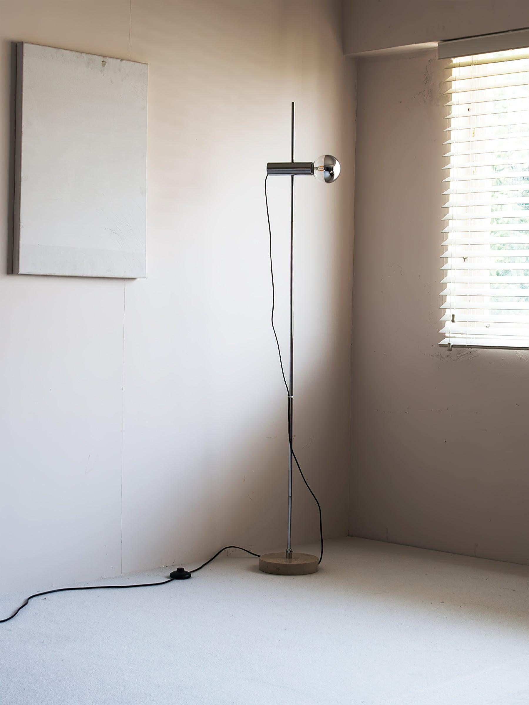 Orbital Industrial Marble Floor Lamp-Neutral Decor