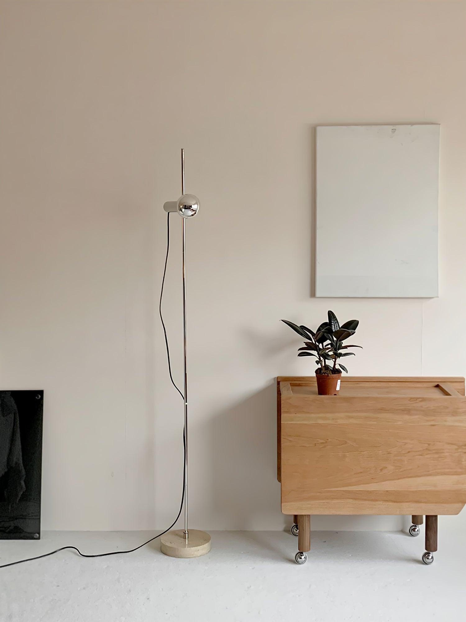 Orbital Industrial Marble Floor Lamp-Neutral Decor