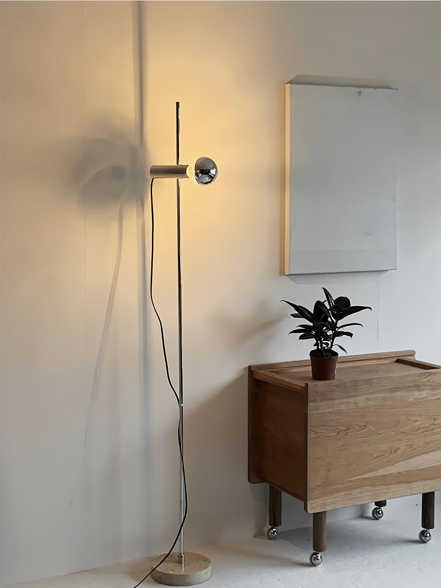 Orbital Industrial Marble Floor Lamp-Neutral Decor