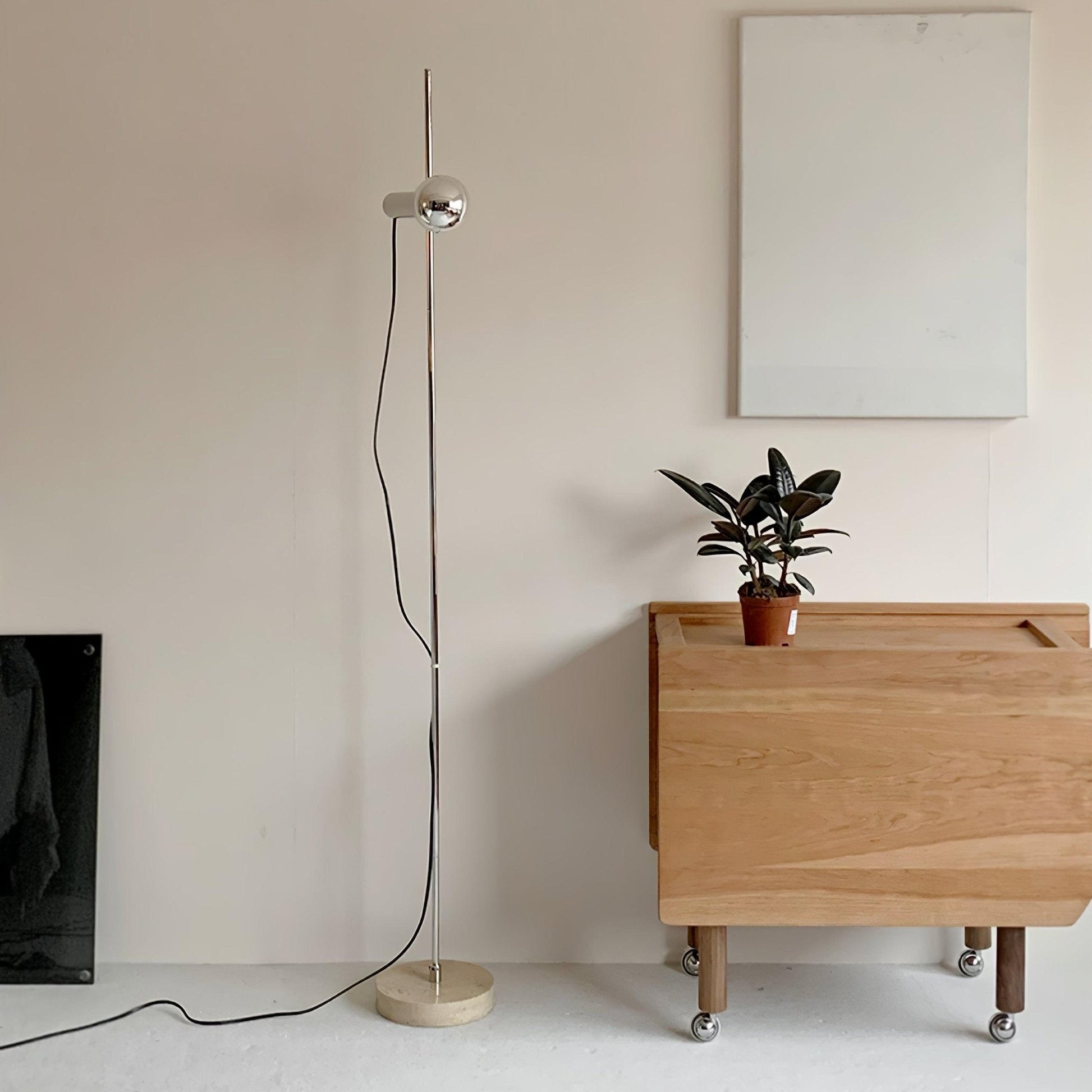Orbital Industrial Marble Floor Lamp-Neutral Decor