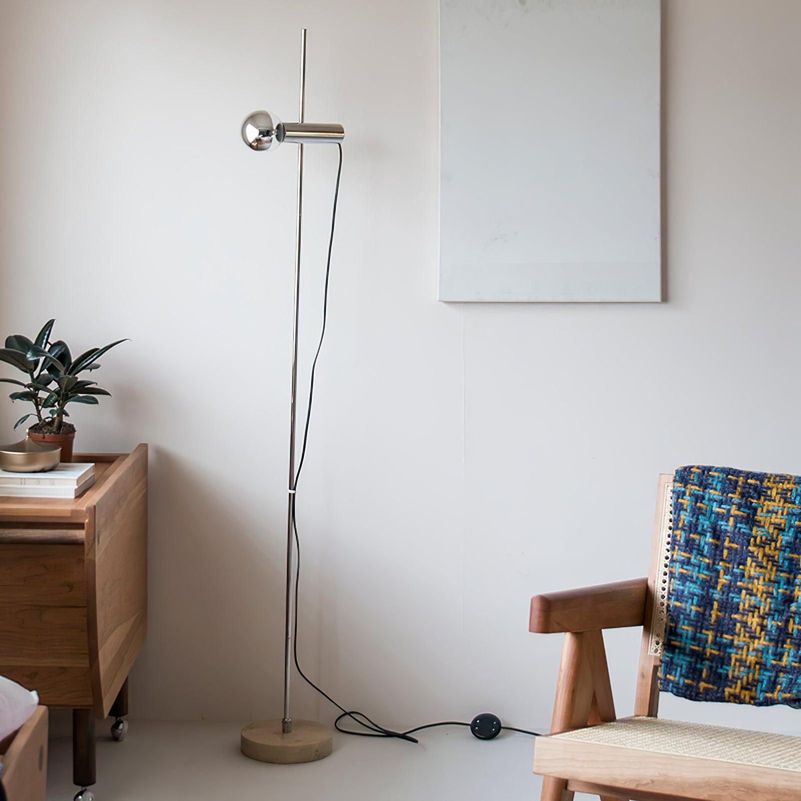 Orbital Industrial Marble Floor Lamp-Neutral Decor