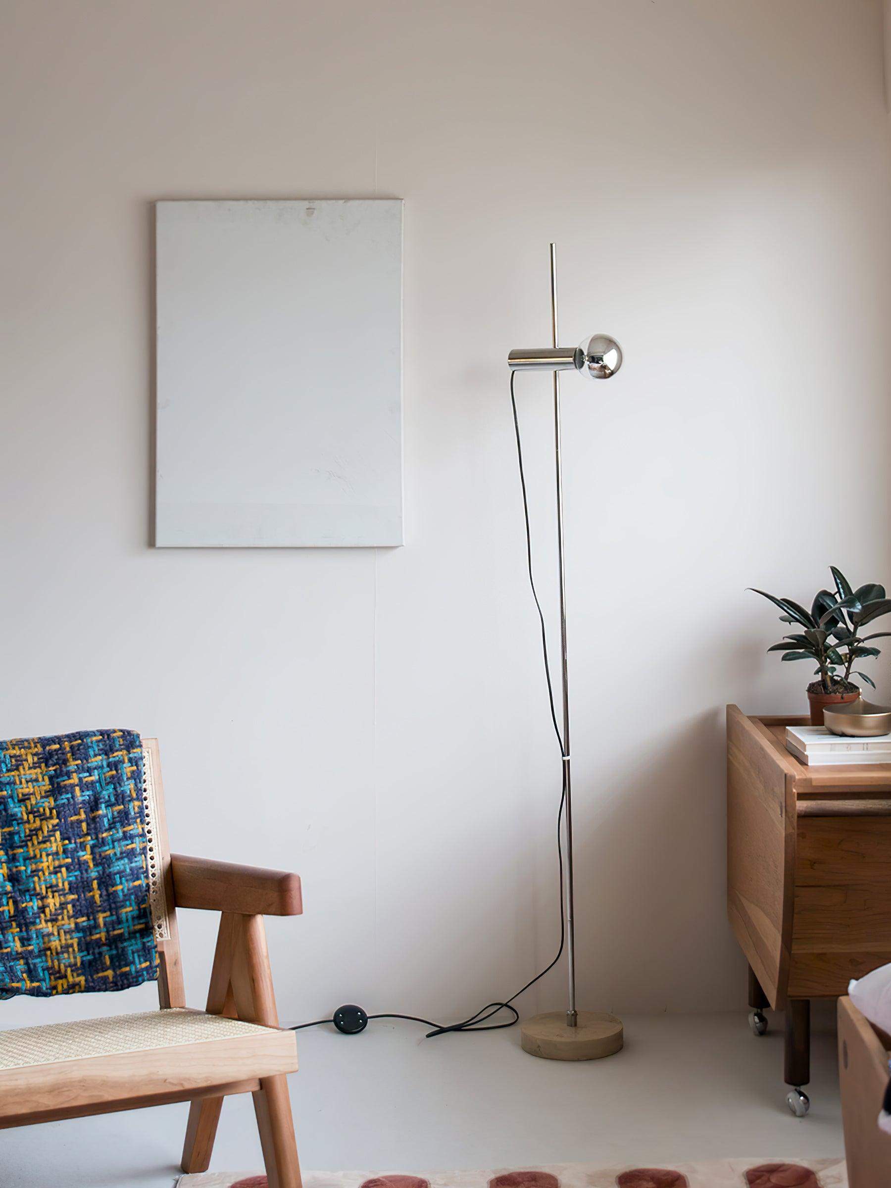 Orbital Industrial Marble Floor Lamp-Neutral Decor