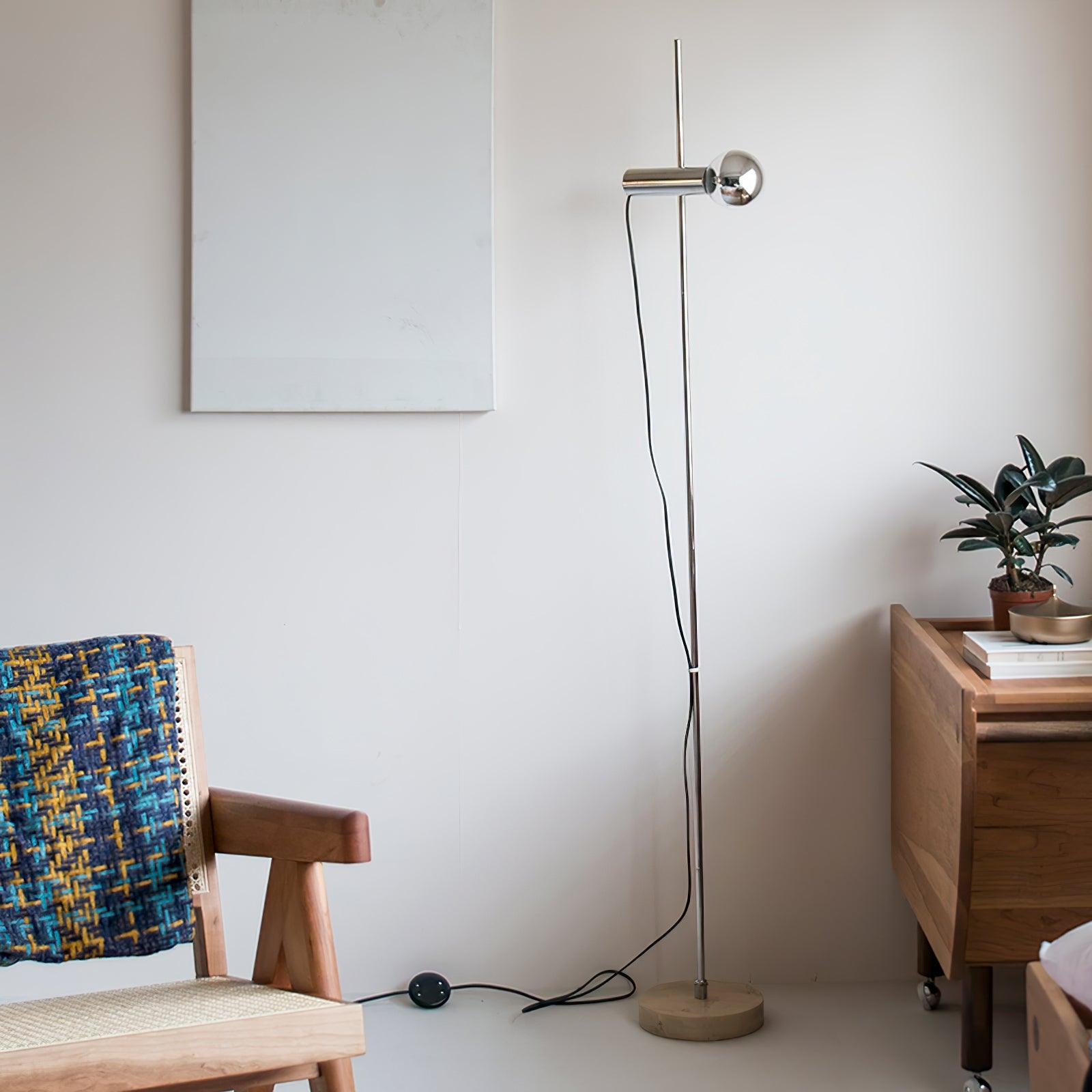 Orbital Industrial Marble Floor Lamp-Neutral Decor
