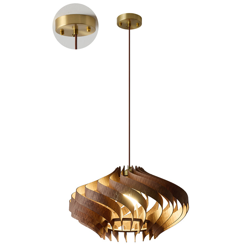 The Serentia Pendant Light in walnut finish against a neutral background.