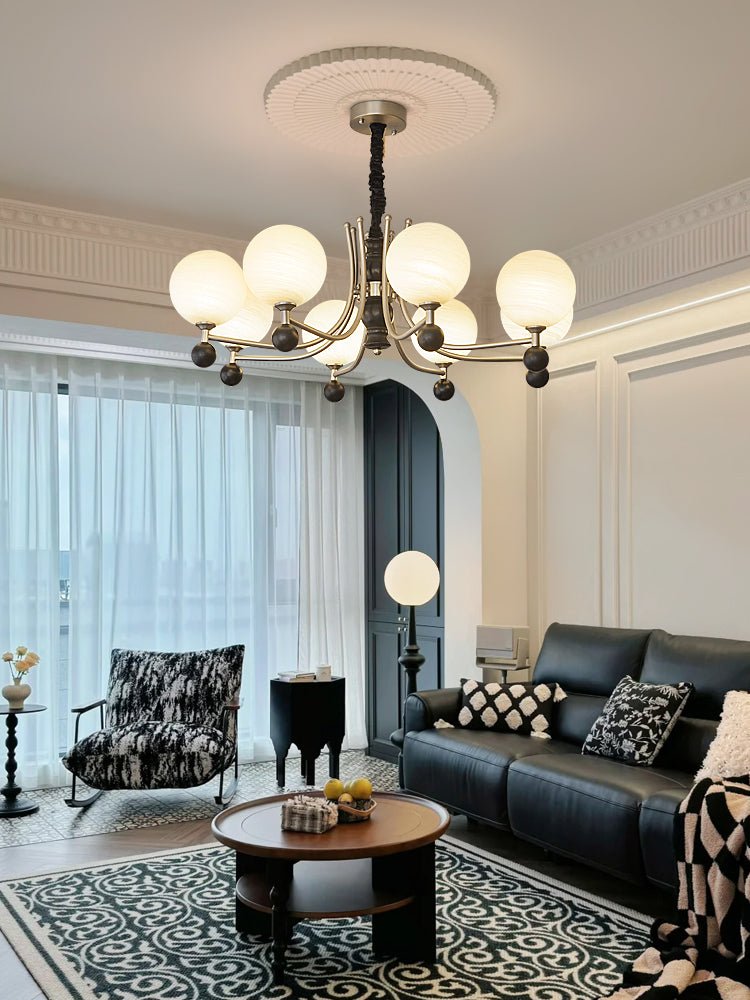 Serenus Traditional Sphere Wood Chandelier-Neutral Decor