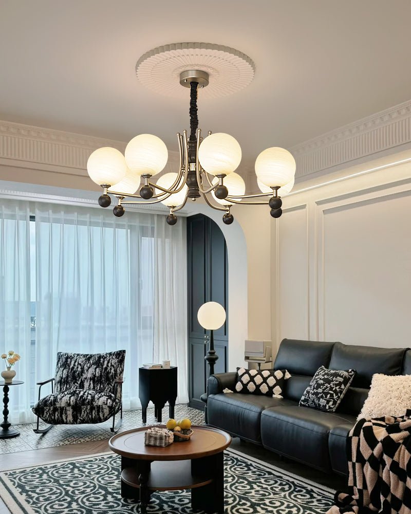 Serenus Traditional Sphere Wood Chandelier-Neutral Decor
