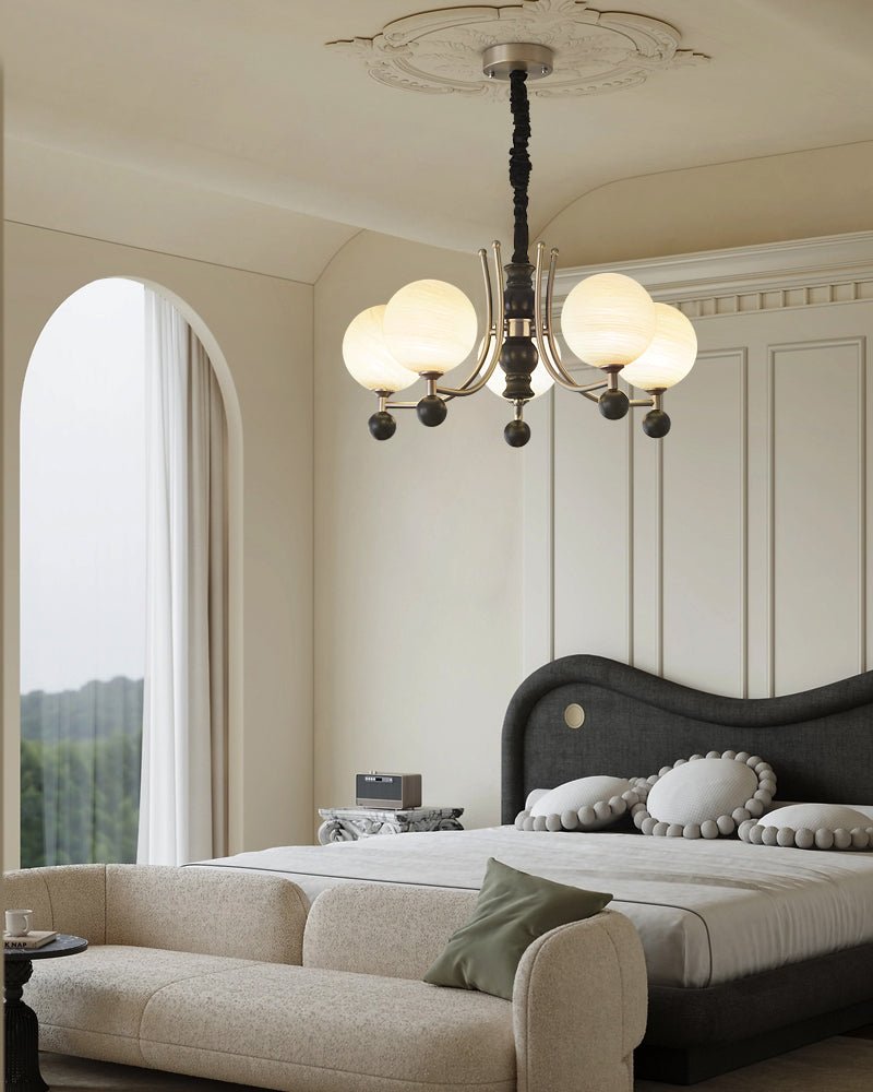 Serenus Traditional Sphere Wood Chandelier-Neutral Decor