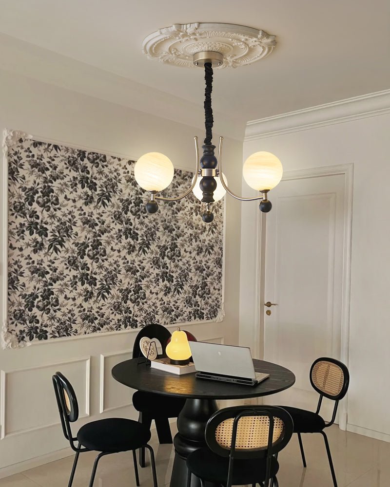Serenus Traditional Sphere Wood Chandelier-Neutral Decor
