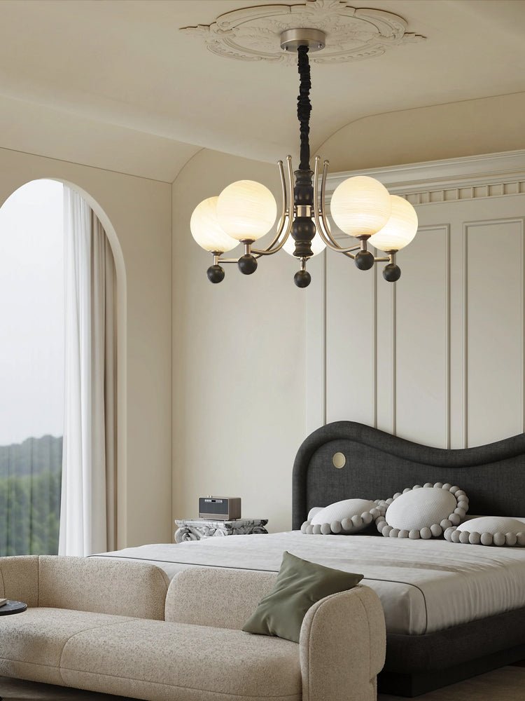 Serenus Traditional Sphere Wood Chandelier-Neutral Decor
