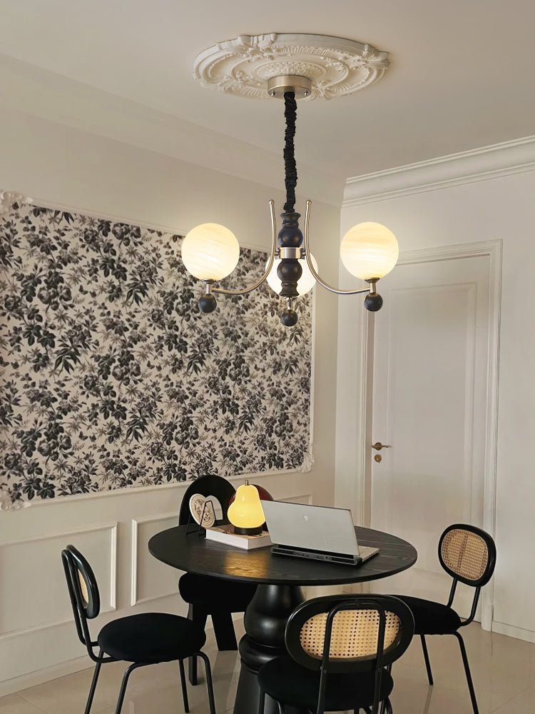 Serenus Traditional Sphere Wood Chandelier-Neutral Decor