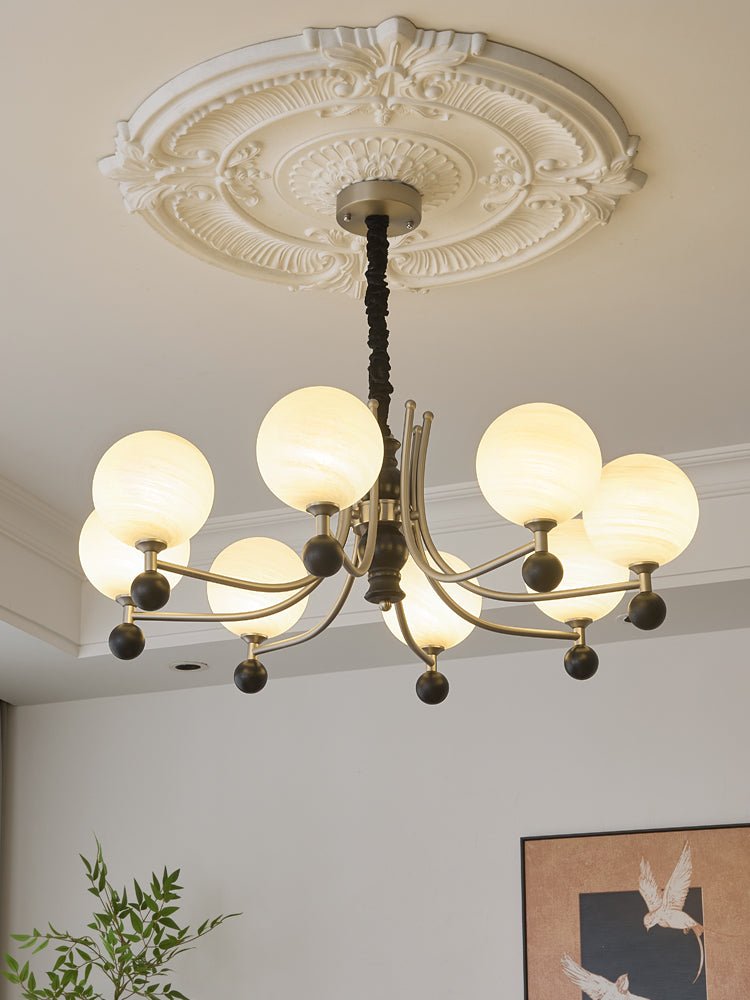 Serenus Traditional Sphere Wood Chandelier-Neutral Decor