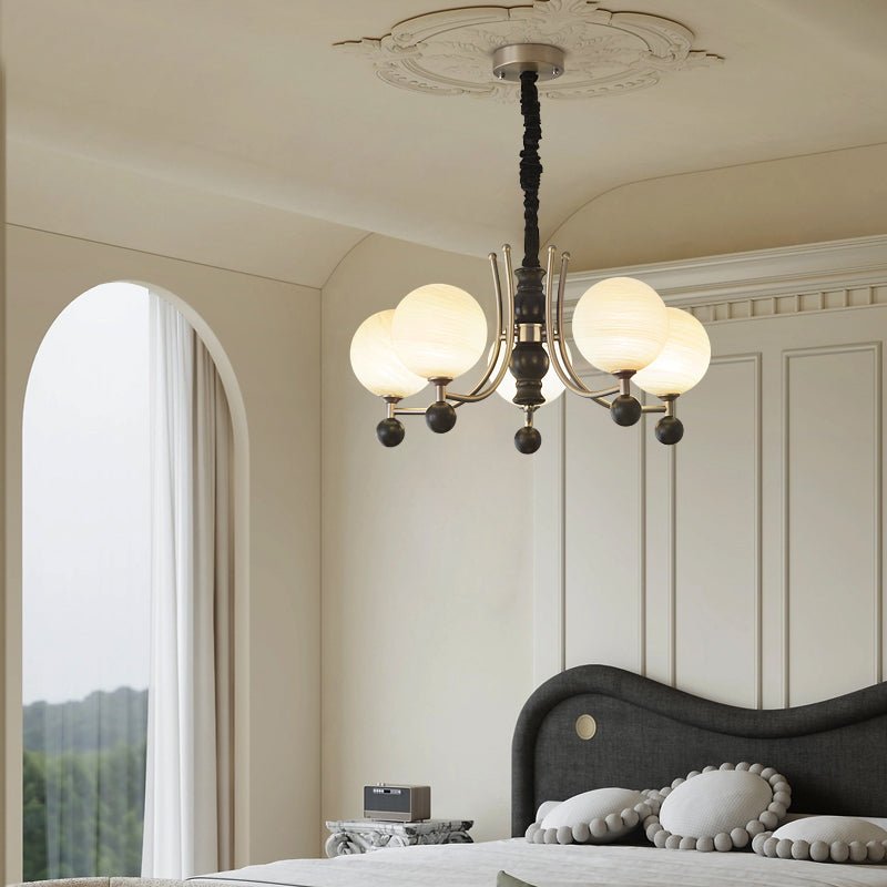Serenus Traditional Sphere Wood Chandelier-Neutral Decor