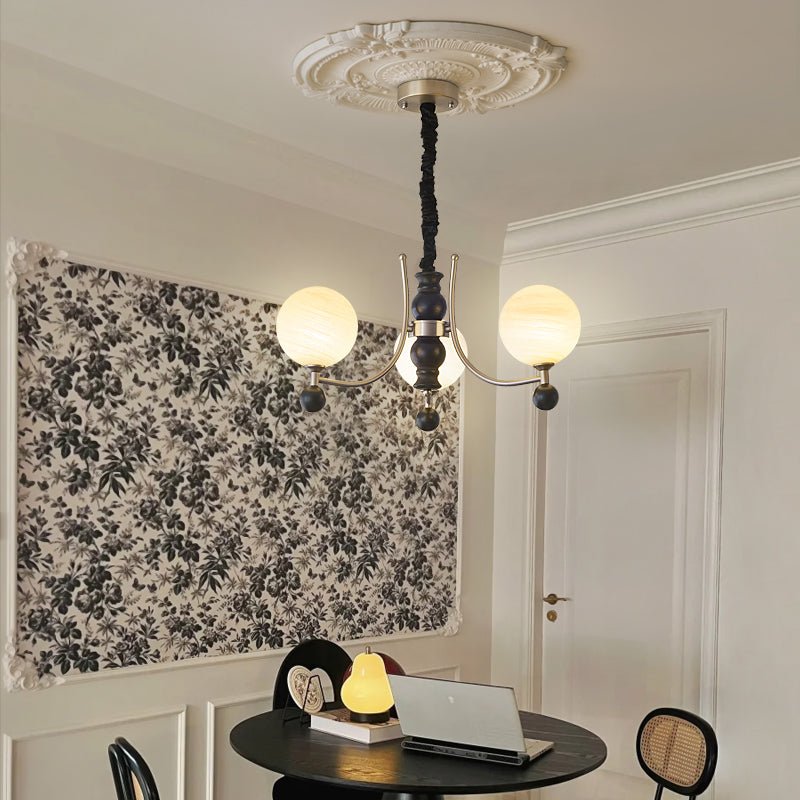 Serenus Traditional Sphere Wood Chandelier-Neutral Decor