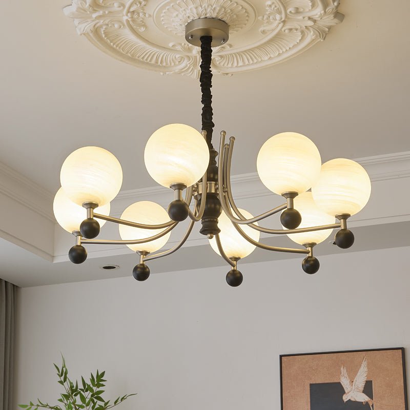 Serenus Traditional Sphere Wood Chandelier-Neutral Decor
