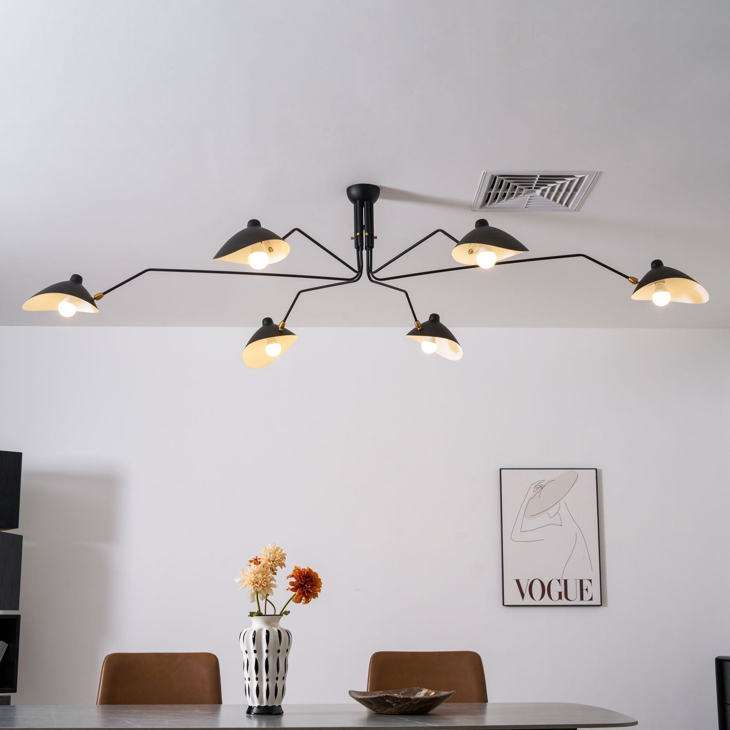 Lustra Ceiling Light Three Arm Minimalist-Neutral Decor