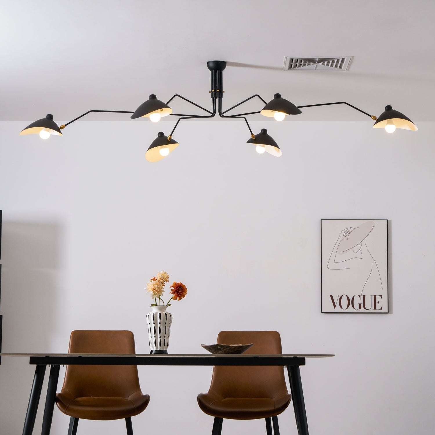 Lustra Ceiling Light Three Arm Minimalist-Neutral Decor