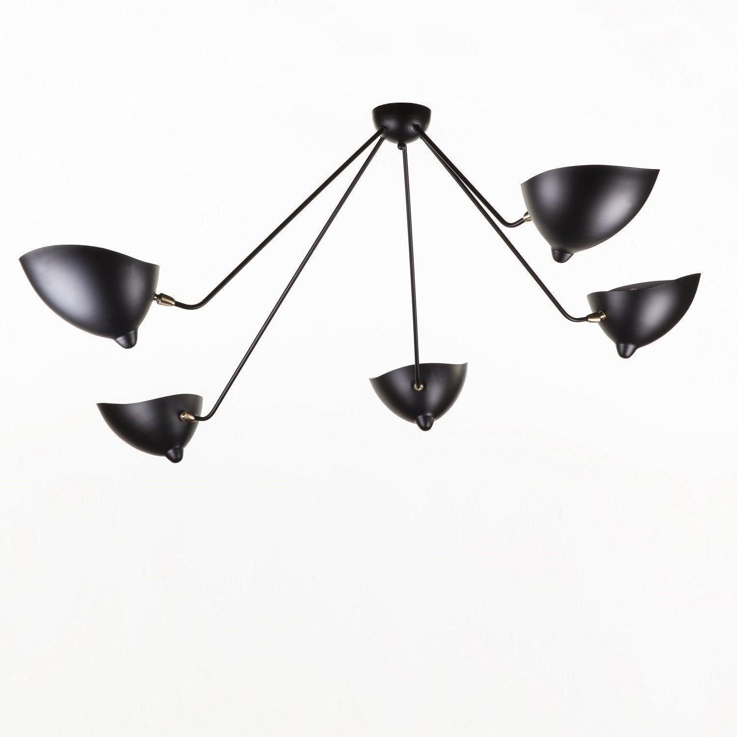 Solara Ceiling Lamp Three Arm Black Sculptural-Neutral Decor