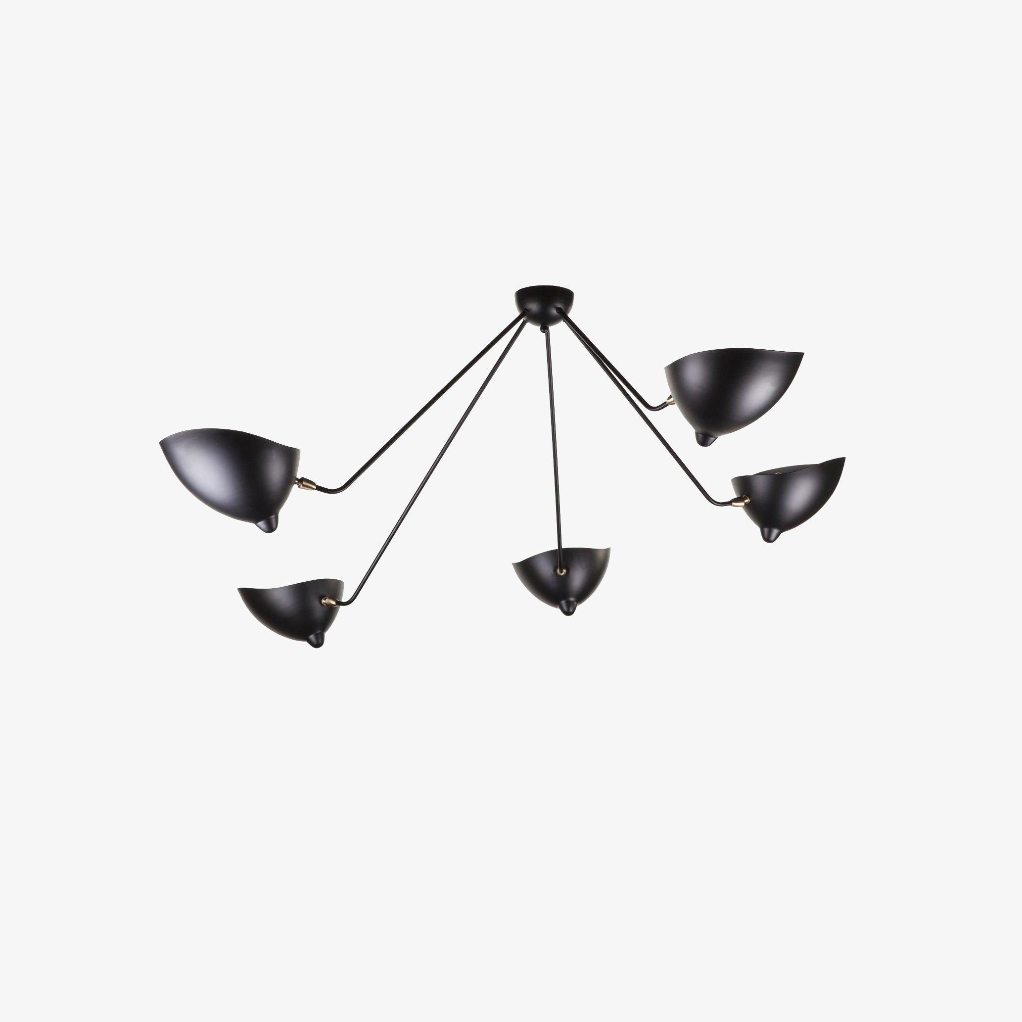 Solara Ceiling Lamp Three Arm Black Sculptural-Neutral Decor