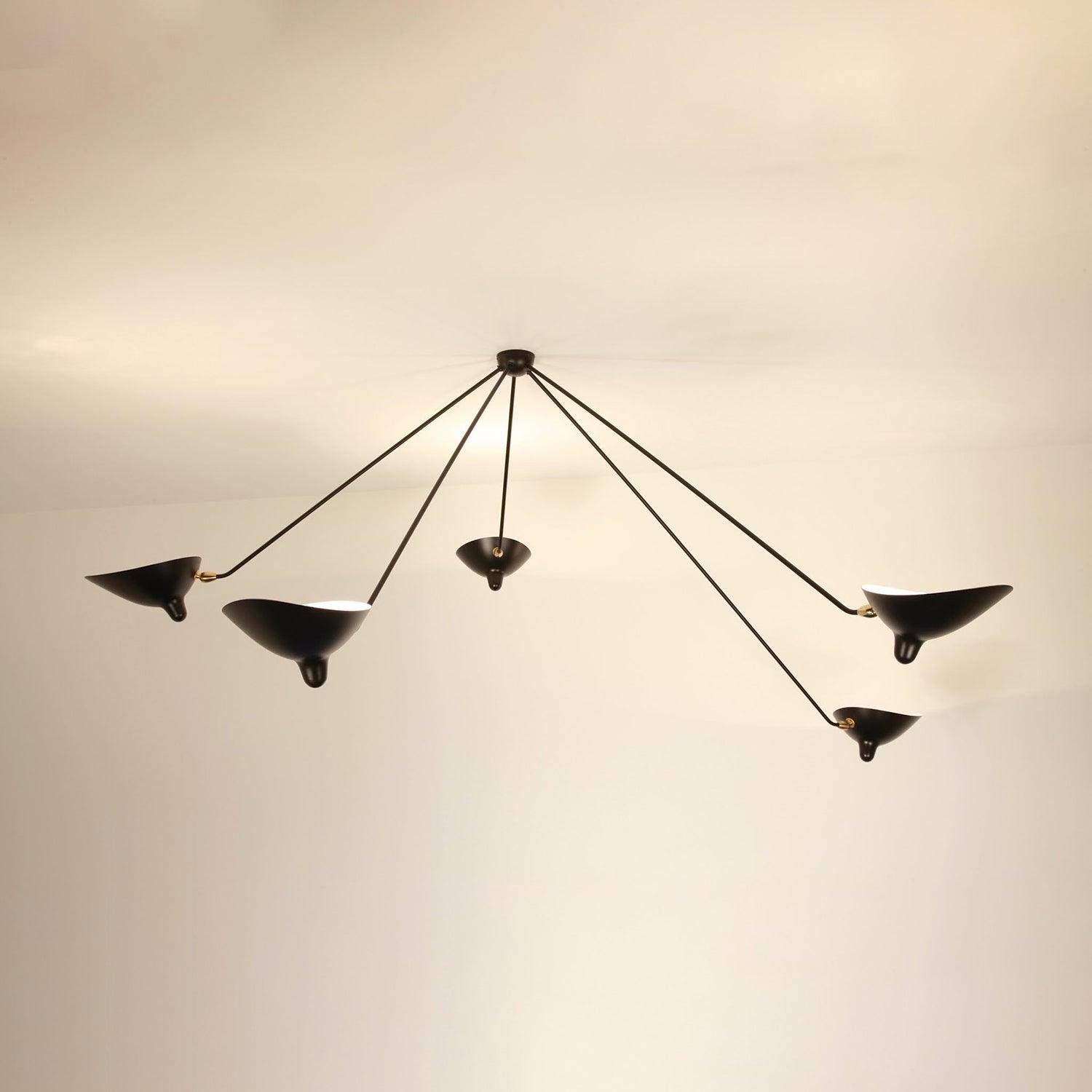 Solara Ceiling Lamp Three Arm Black Sculptural-Neutral Decor