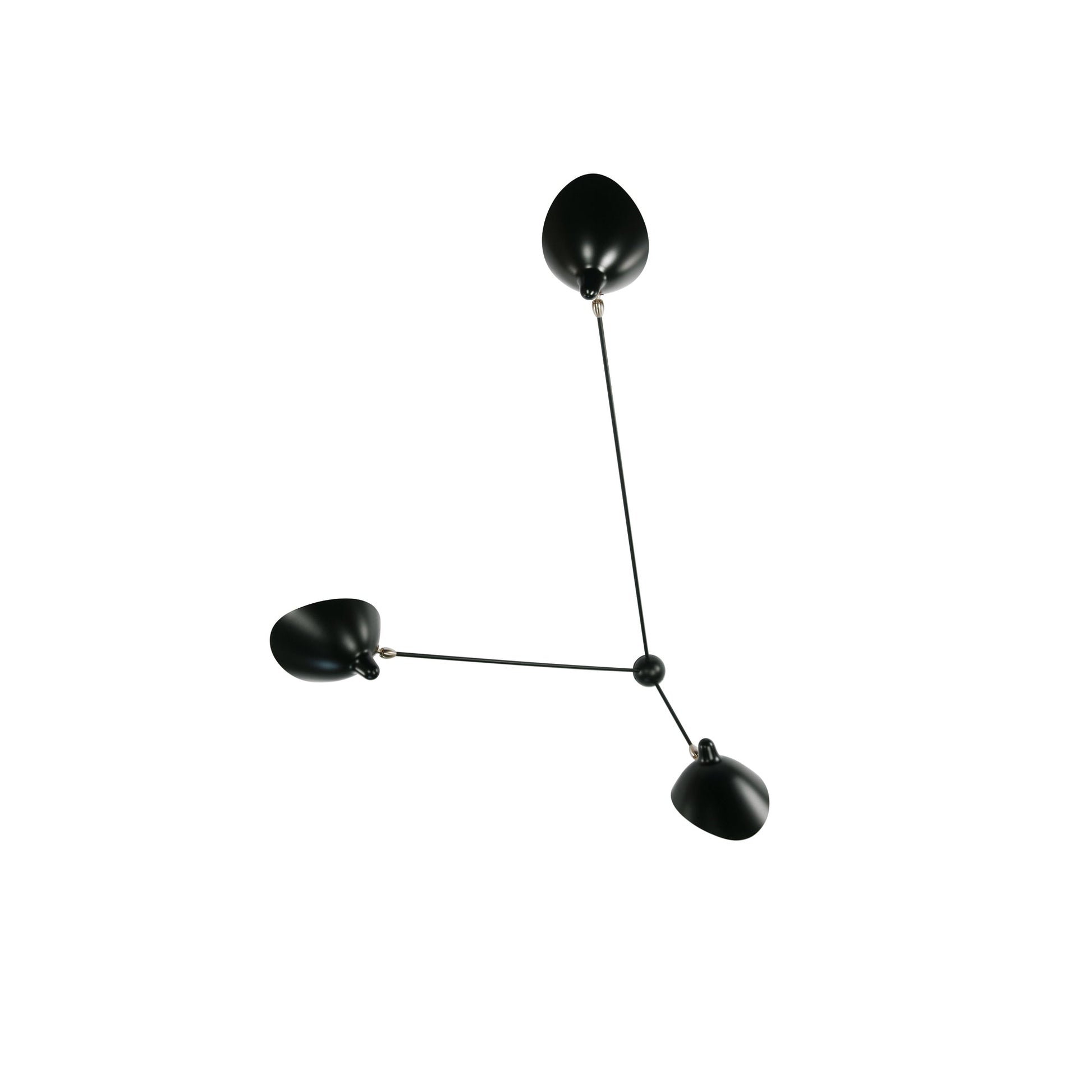 Solara Ceiling Lamp Three Arm Black Sculptural-Neutral Decor