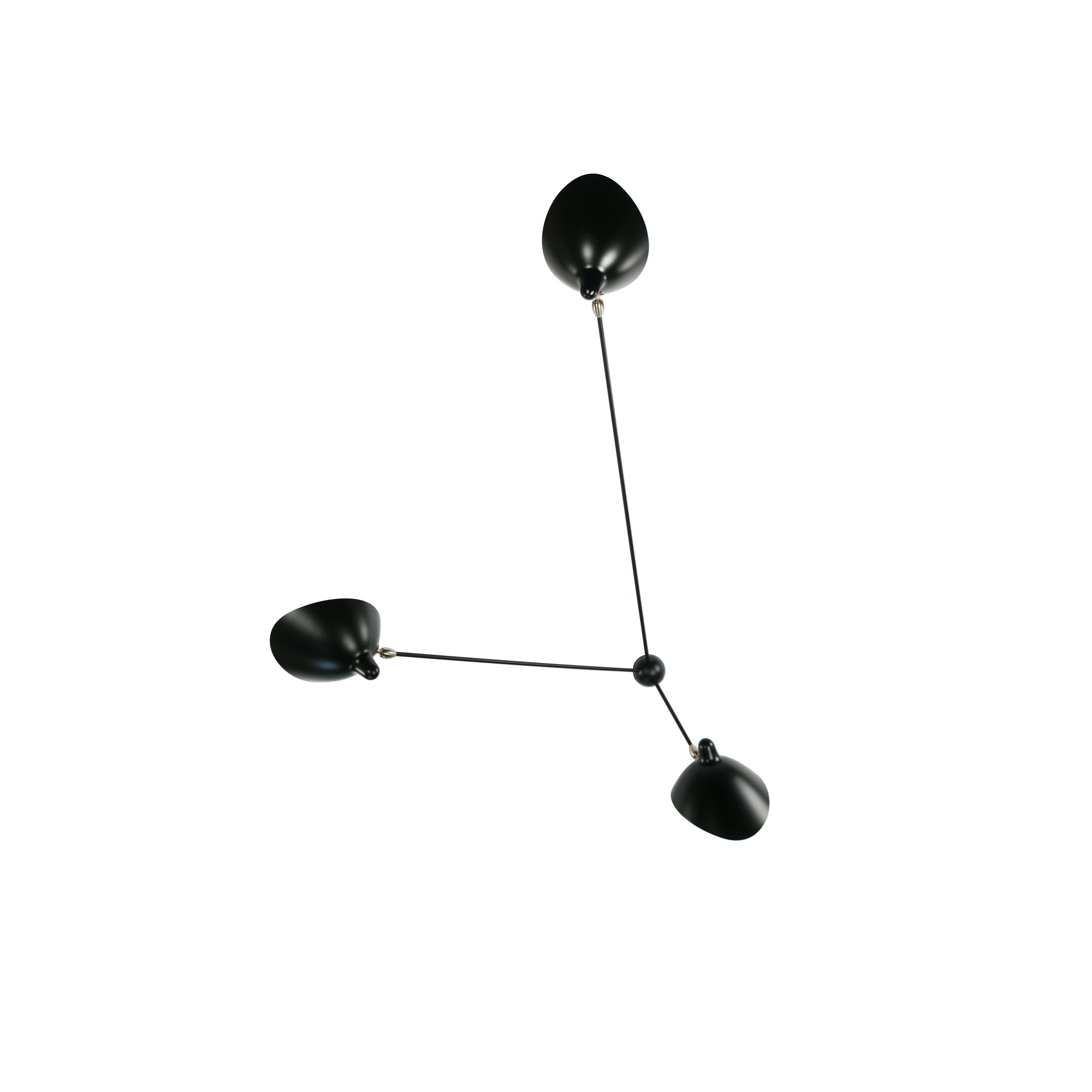 Solara Ceiling Lamp Three Arm Black Sculptural-Neutral Decor