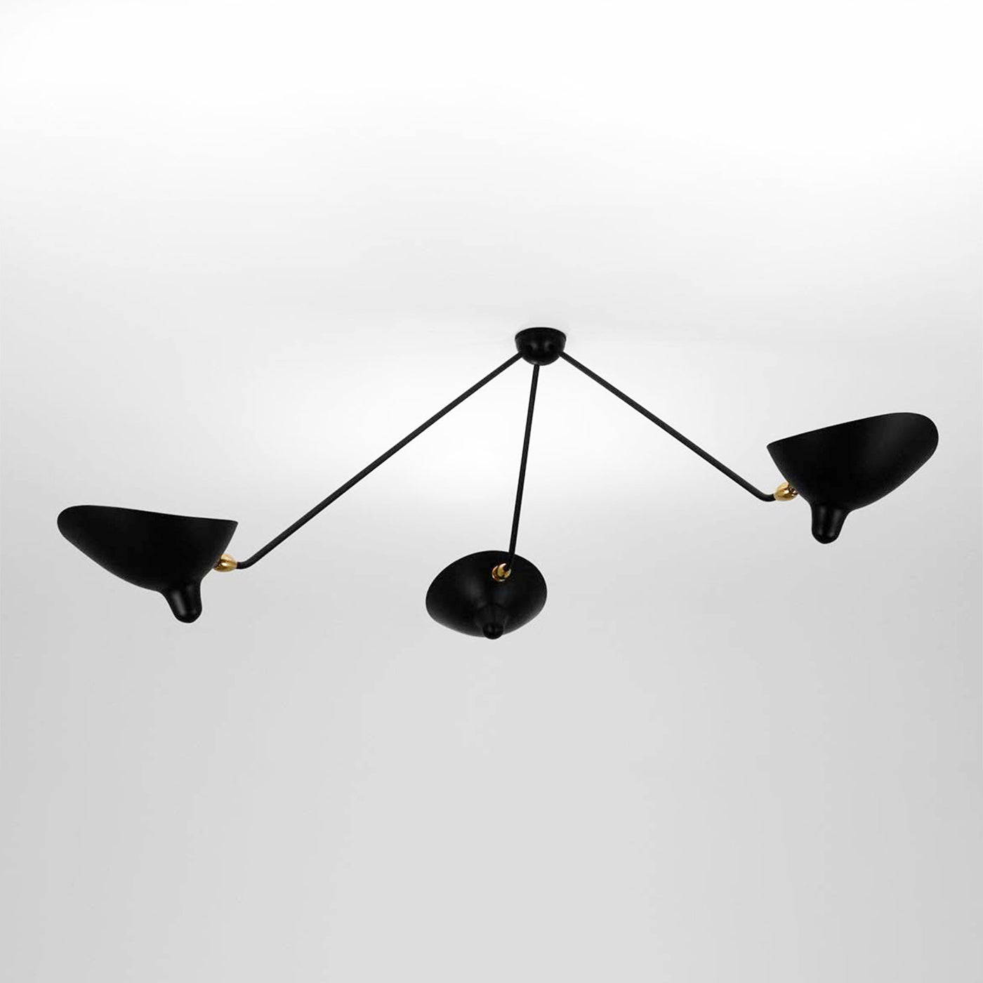 Solara Ceiling Lamp Three Arm Black Sculptural-Neutral Decor