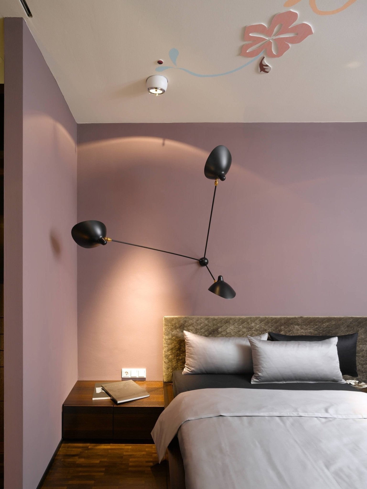 Solara Ceiling Lamp Three Arm Black Sculptural-Neutral Decor