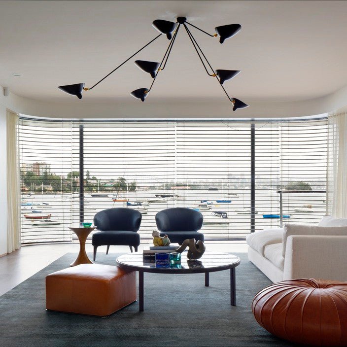 Solara Ceiling Lamp Three Arm Black Sculptural-Neutral Decor