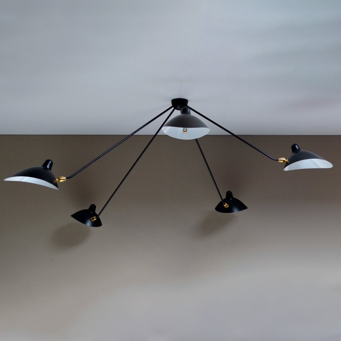 Solara Ceiling Lamp Three Arm Black Sculptural-Neutral Decor