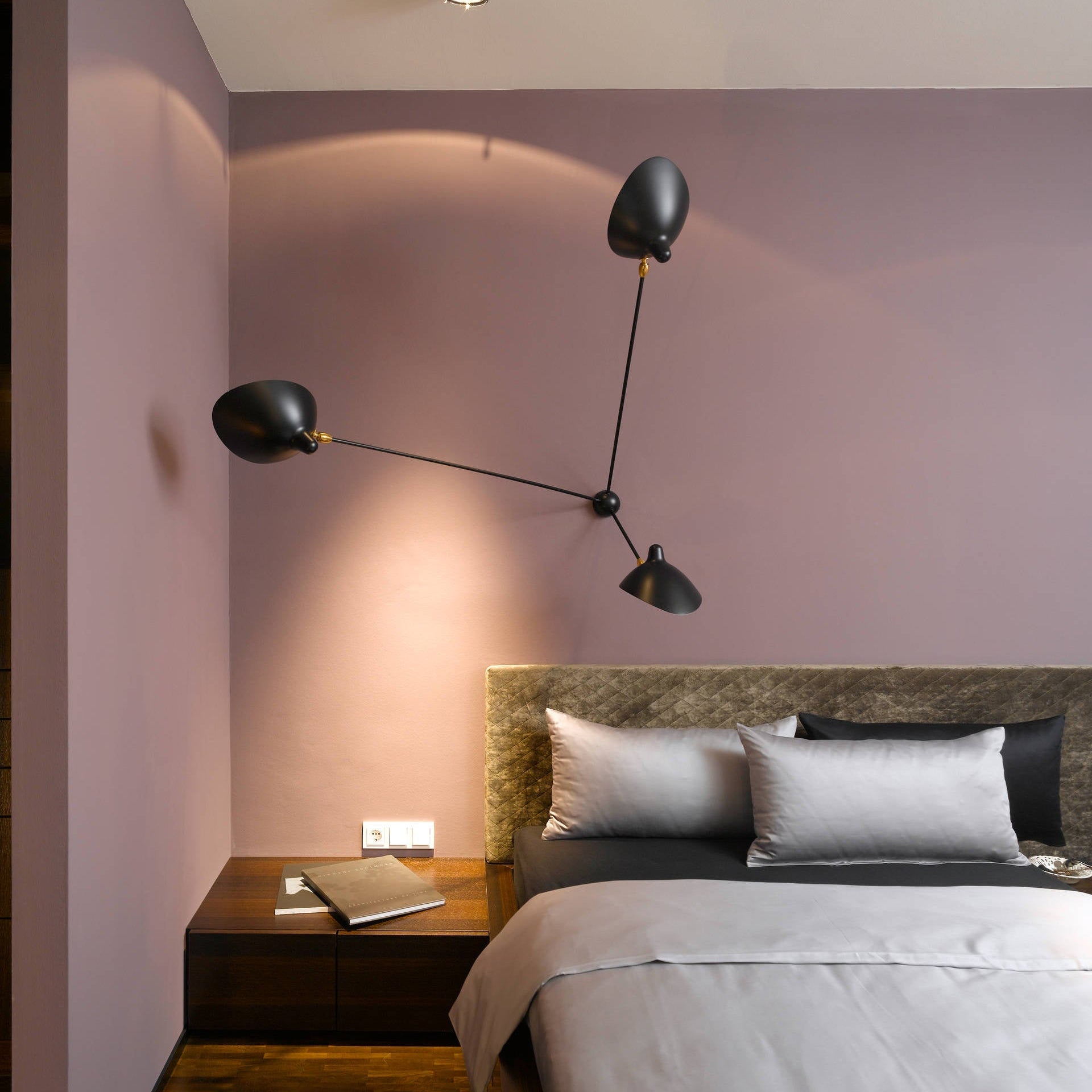 Solara Ceiling Lamp Three Arm Black Sculptural-Neutral Decor