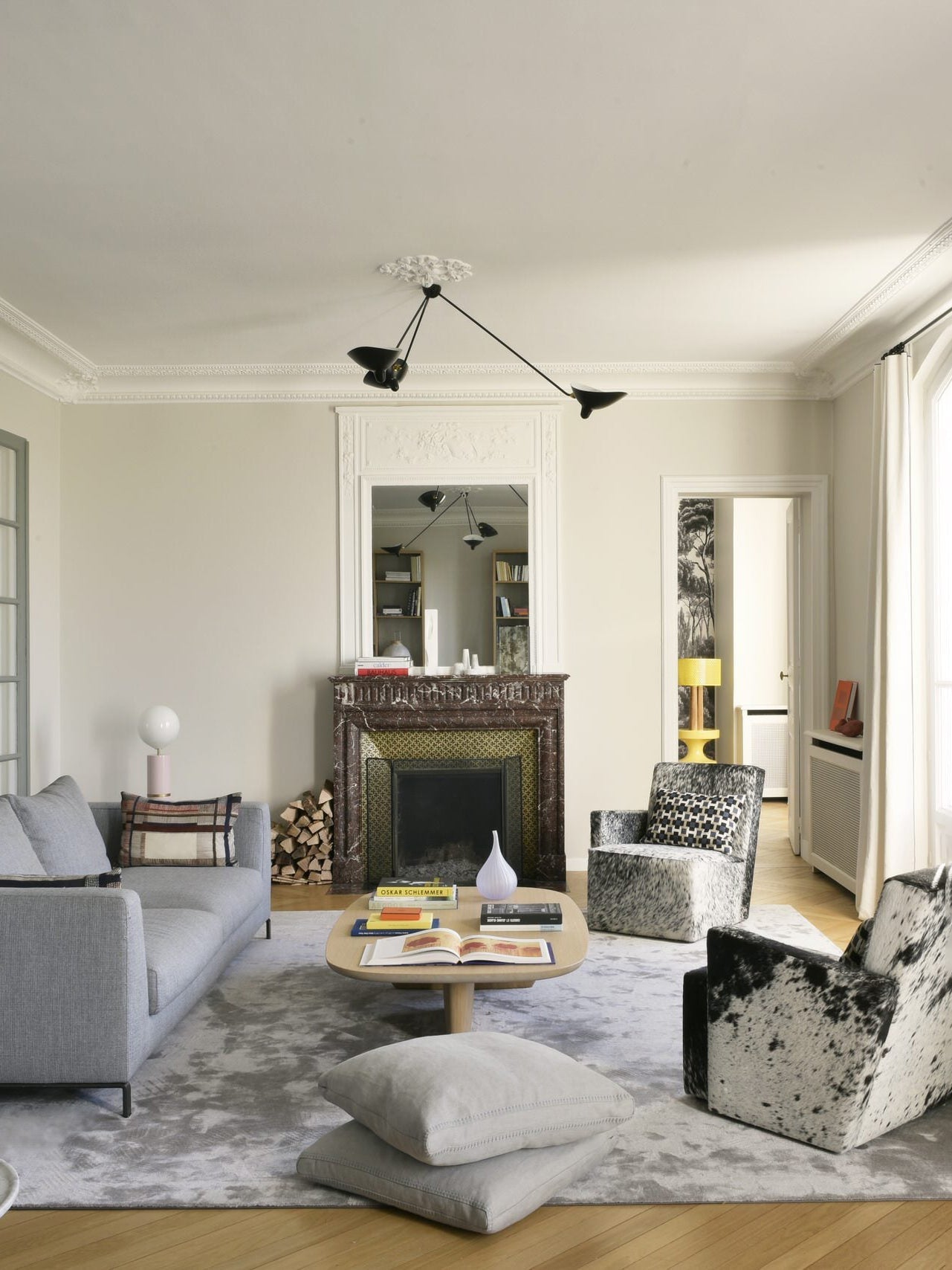 Solara Ceiling Lamp Three Arm Black Sculptural-Neutral Decor