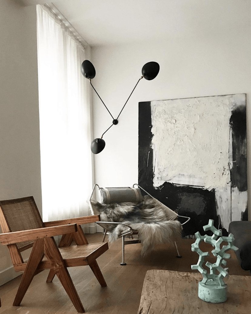 Solara Ceiling Lamp Three Arm Black Sculptural-Neutral Decor