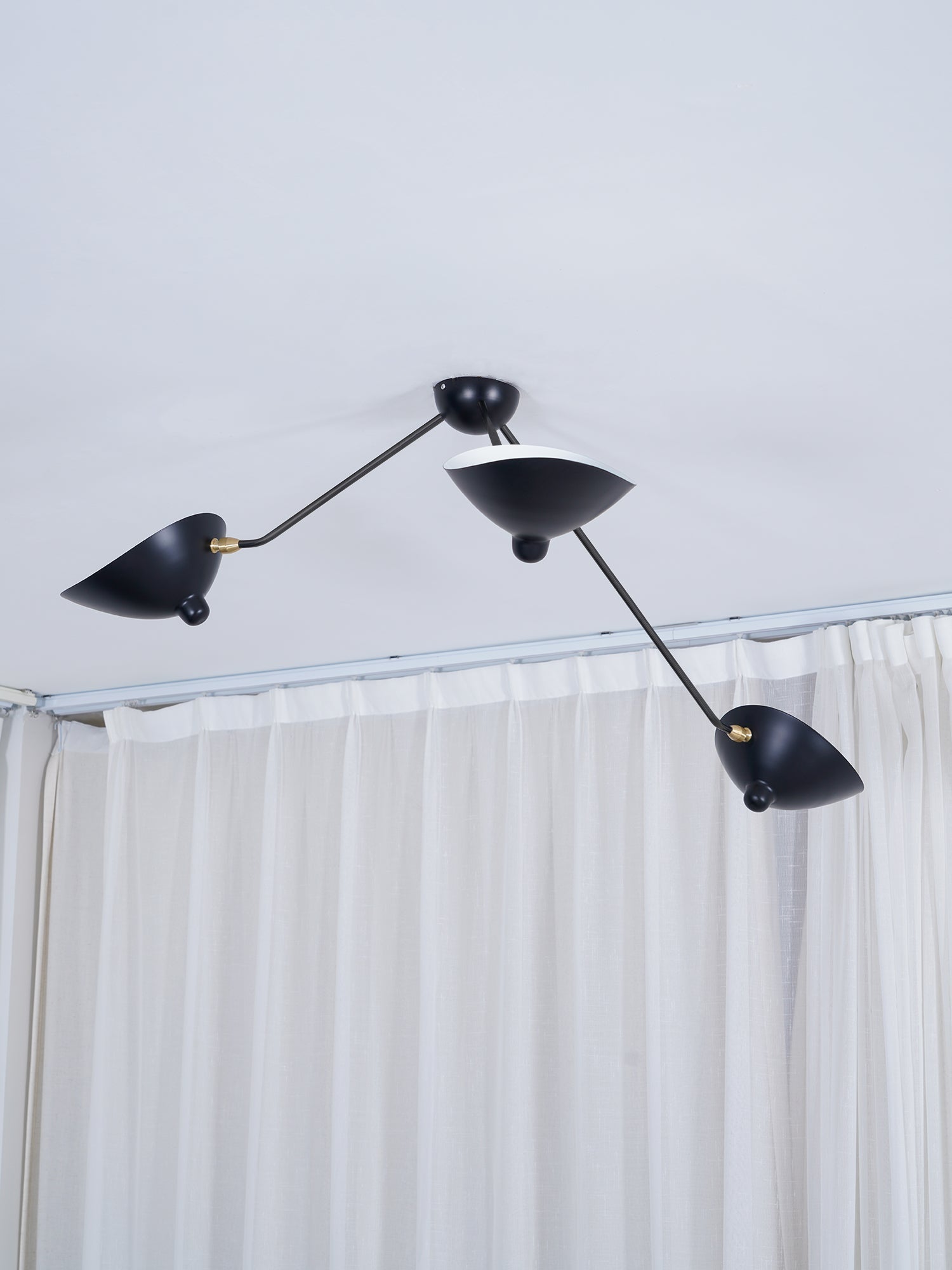 Solara Ceiling Lamp Three Arm Black Sculptural-Neutral Decor