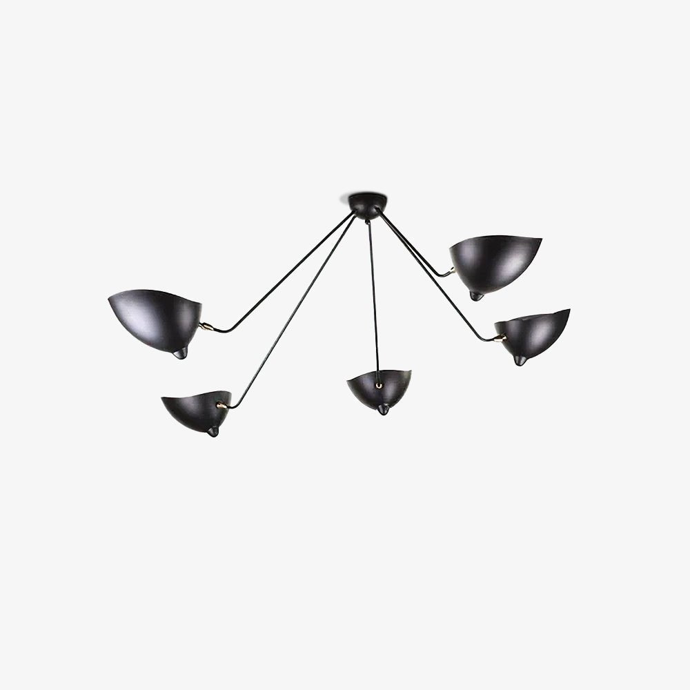 Solara Ceiling Lamp Three Arm Black Sculptural-Neutral Decor