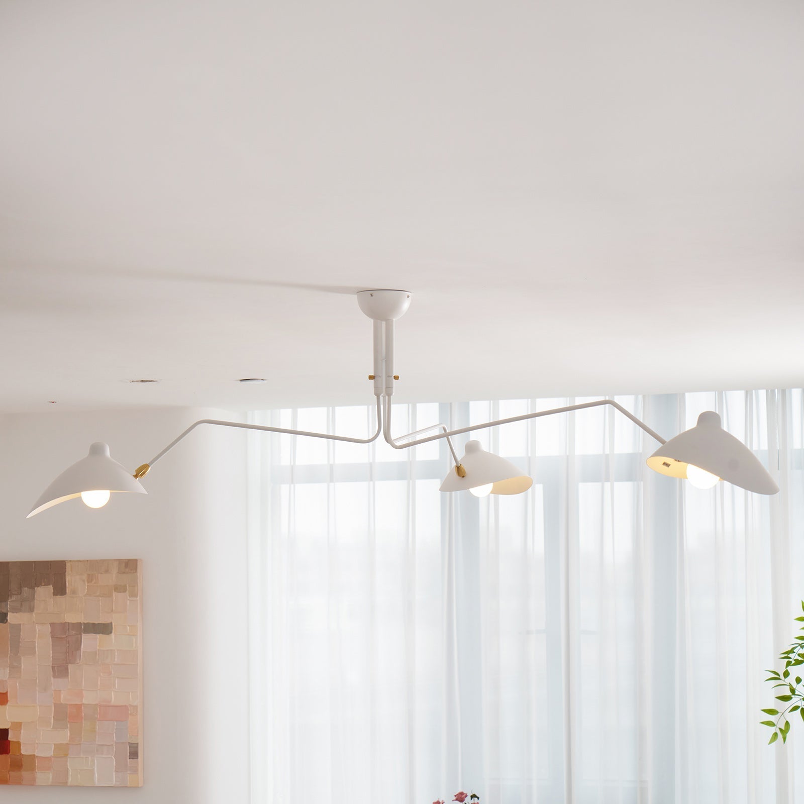 Lustra Ceiling Light Three Arm Minimalist-Neutral Decor