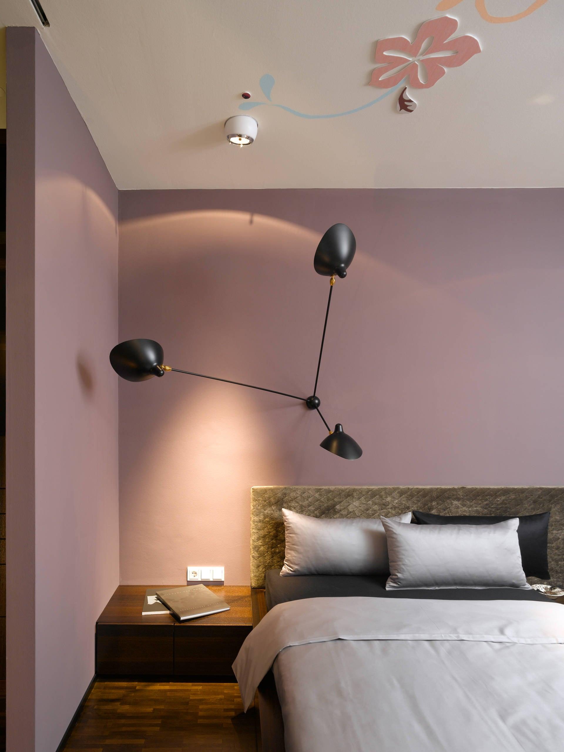 Solara Ceiling Lamp Three Arm Black Sculptural-Neutral Decor