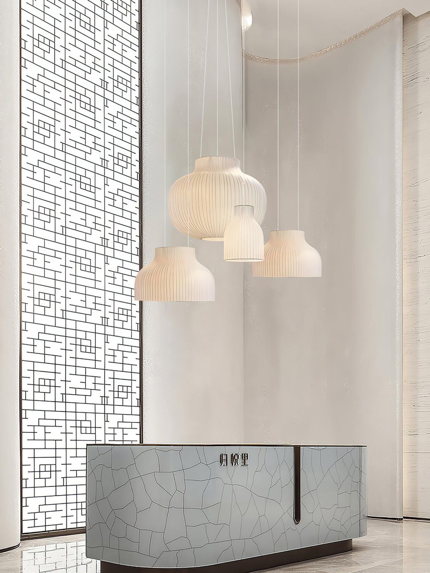 Lumina Silk Ribbed Pendant Light-Neutral Decor
