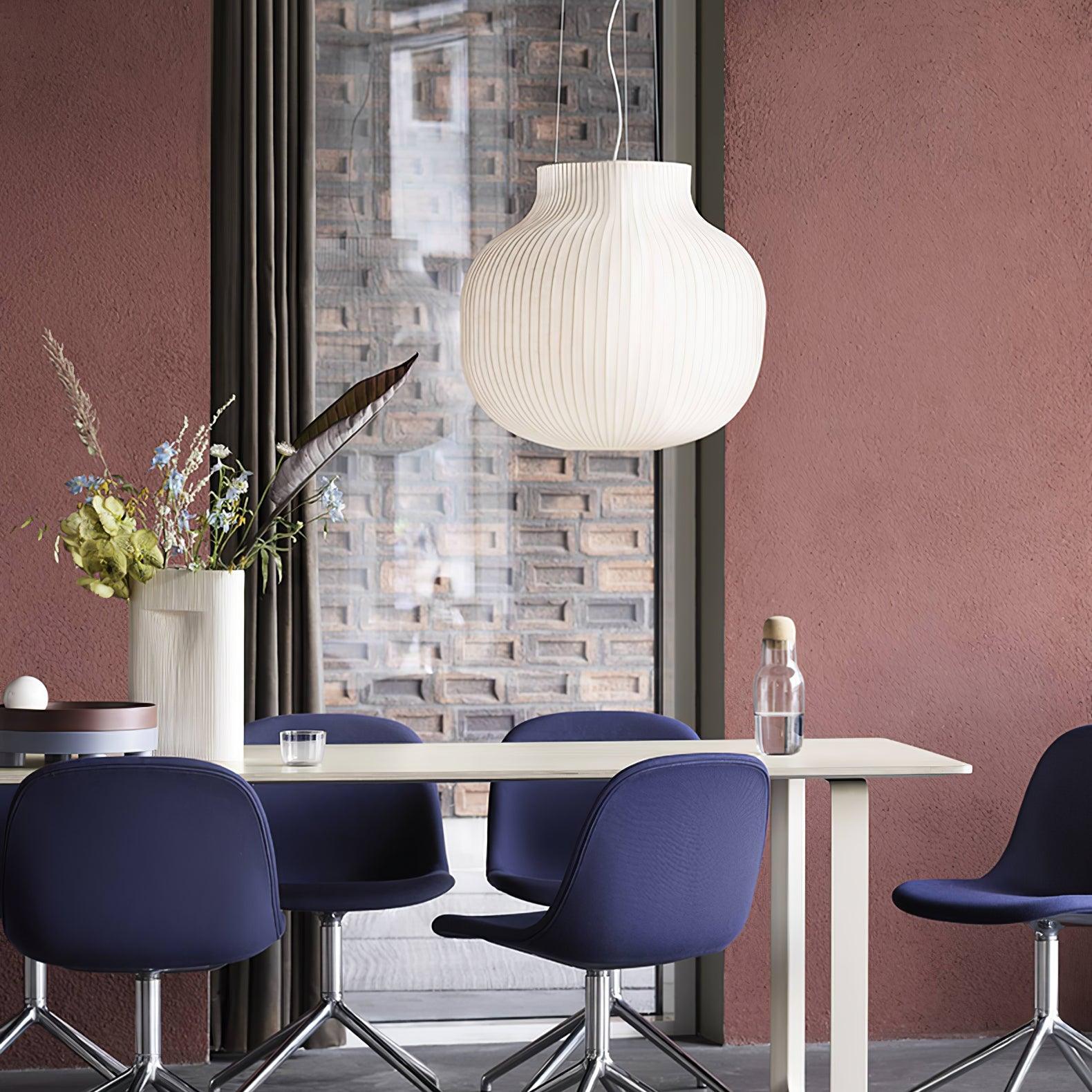 Lumina Silk Ribbed Pendant Light-Neutral Decor