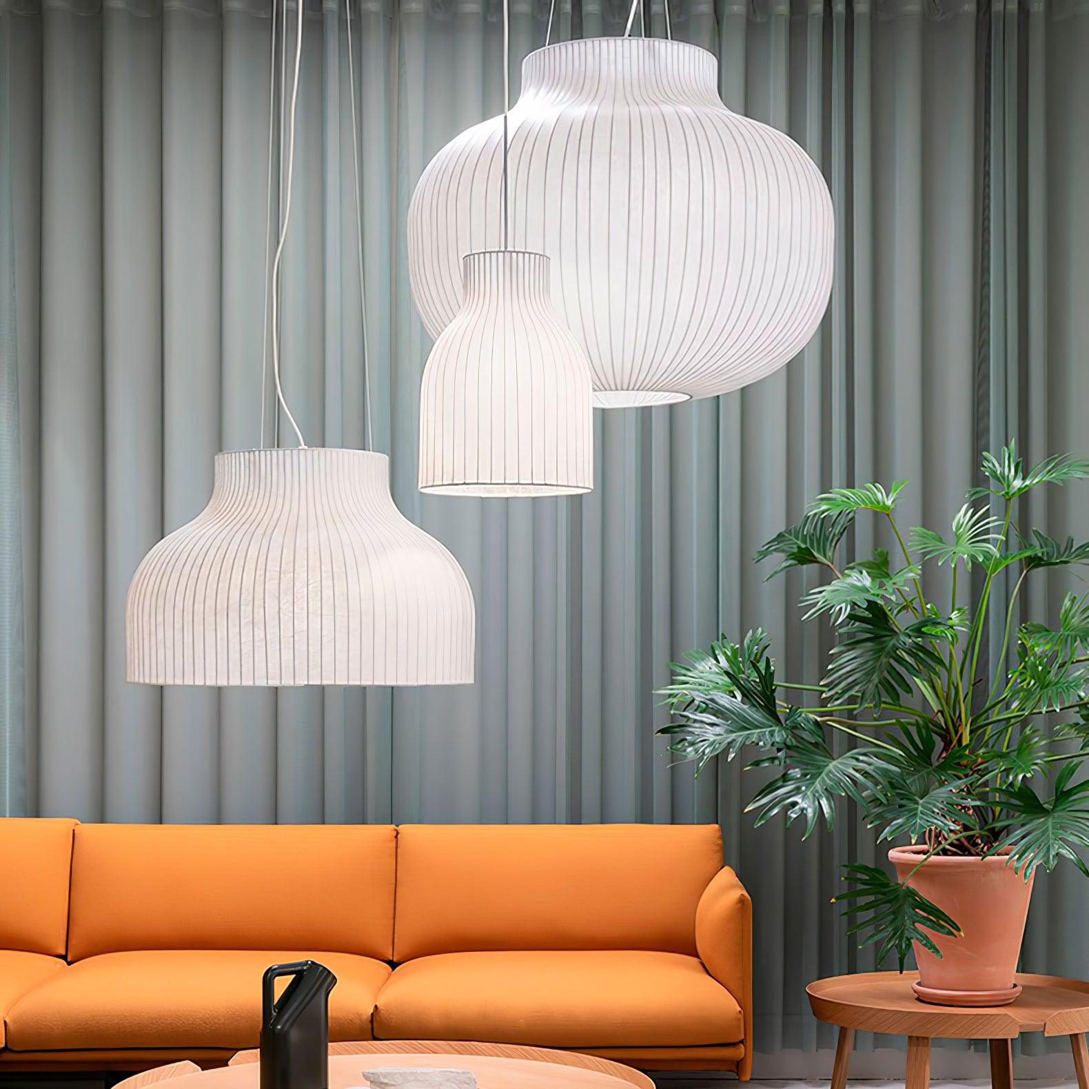 Lumina Silk Ribbed Pendant Light-Neutral Decor